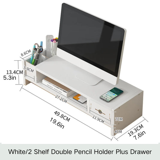 FTCBJJA Monitor Stand Riser with Drawer